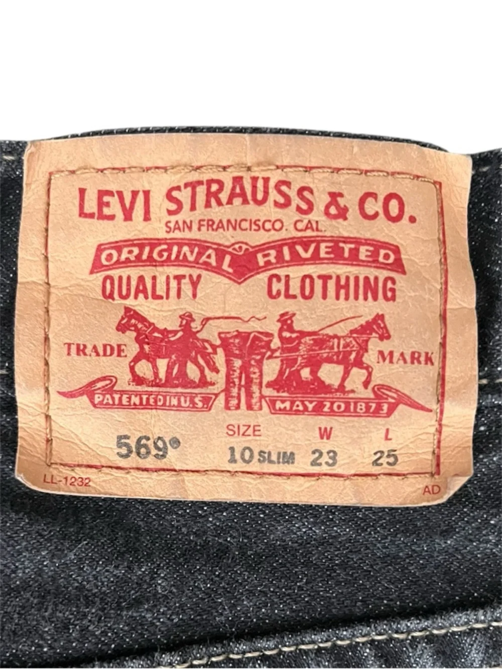 Levi's Boys 569 Loose Straight Black Jeans 23x25/10 Slim